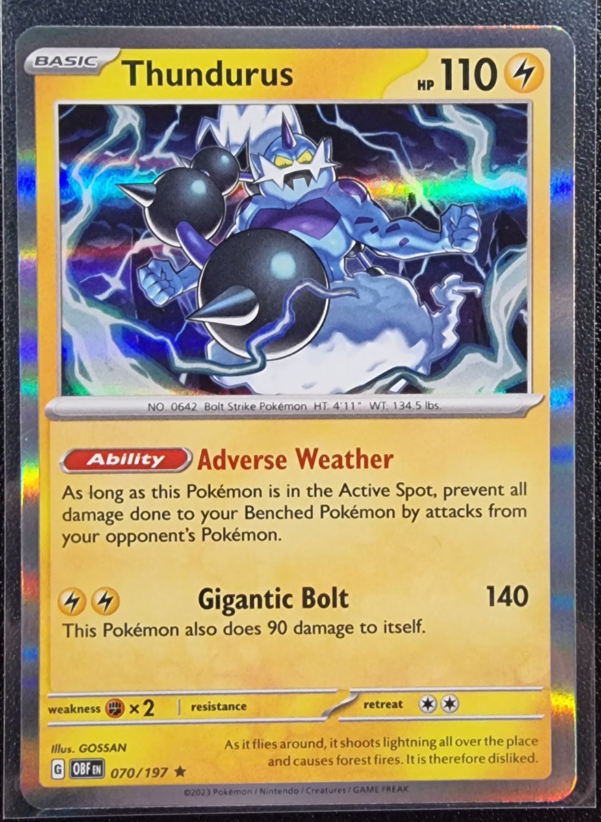 Thundurus Pokemon Obsidian Flames Holo Foil Rare 070/197 The