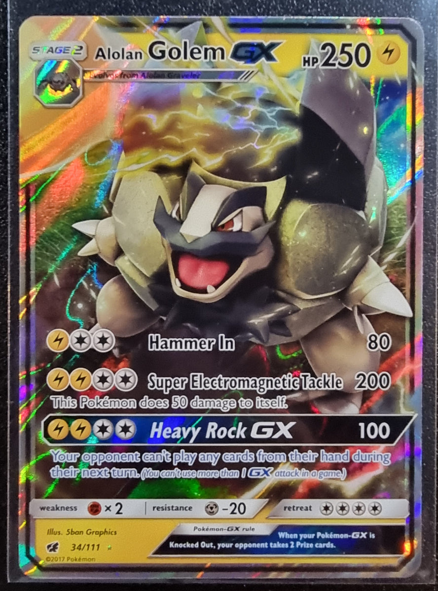 Alolan Golem GX Pokemon Crimson Invasion Holo Foil Ultra Rare 34/11