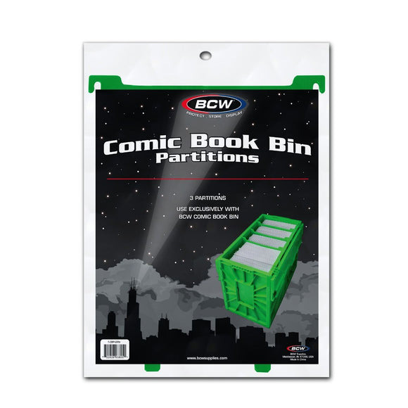 BCW Comic Book Bin Partition (3ct) - Green
