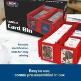 BCW Collectible Card Bin Plastic Storage Box (1,600 ct) - Red