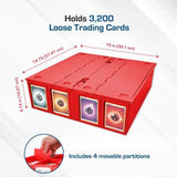 BCW Collectible Card Bin Plastic Storage Box (3,200 ct) - Red