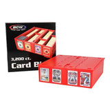 BCW Collectible Card Bin Plastic Storage Box (3,200 ct) - Red