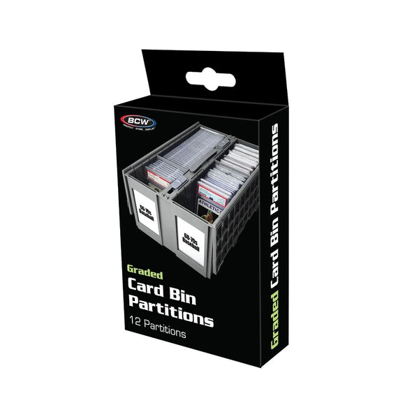 BCW GRADED Collectible Card Bin Plastic Storage Box Partitions - Grey