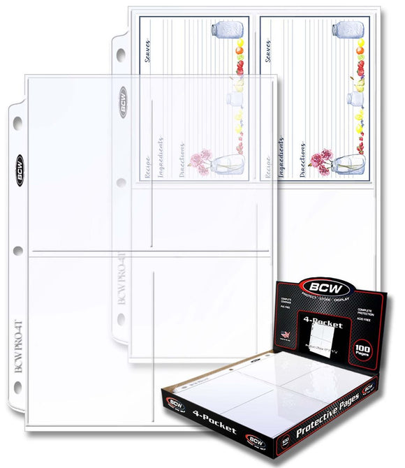 BCW Pro 4-Pocket Photo Pages (100ct)