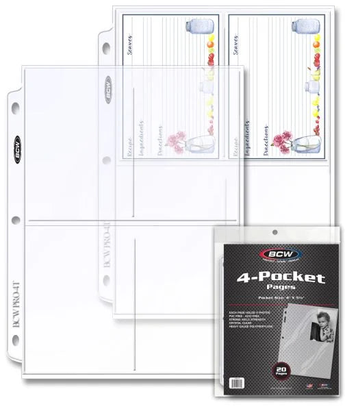 BCW Pro 4-Pocket Photo Pages (20ct)