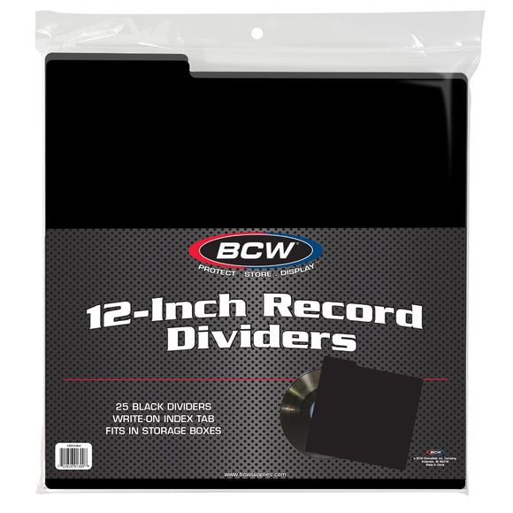 BCW 12-Inch Record Dividers - Black (25ct)