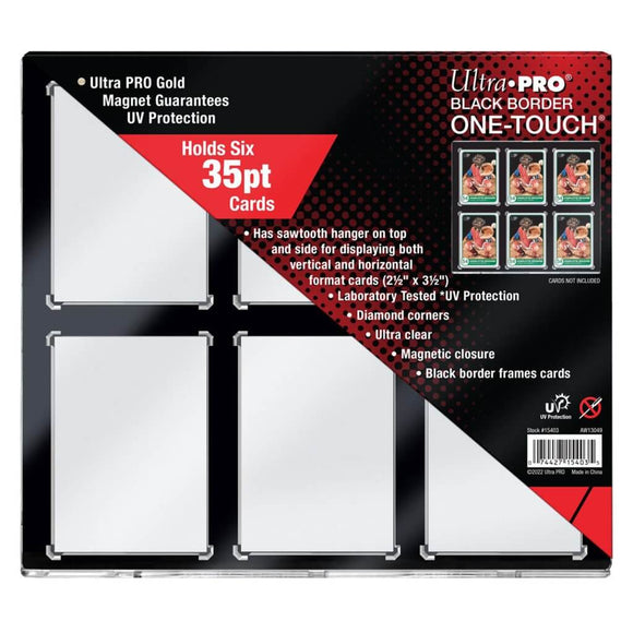 Ultra Pro ONE-TOUCH Magnetic Card Holder 6-Card Black Border (35pt)
