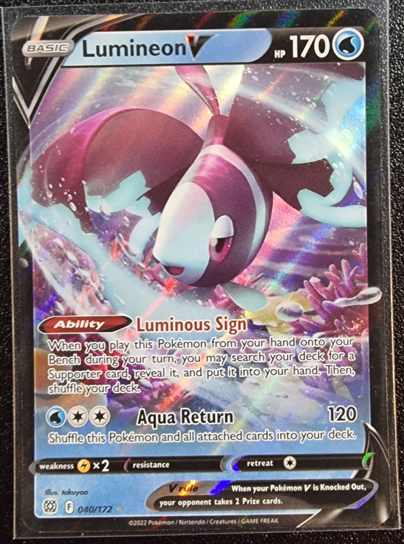 Lumineon V - Pokemon Brilliant Stars Holo Foil Ultra Rare #040/172 The Traders Australia Lumineon V - Pokemon Brilliant Stars Holo Foil Ultra Rare #040/172 The Traders Australia