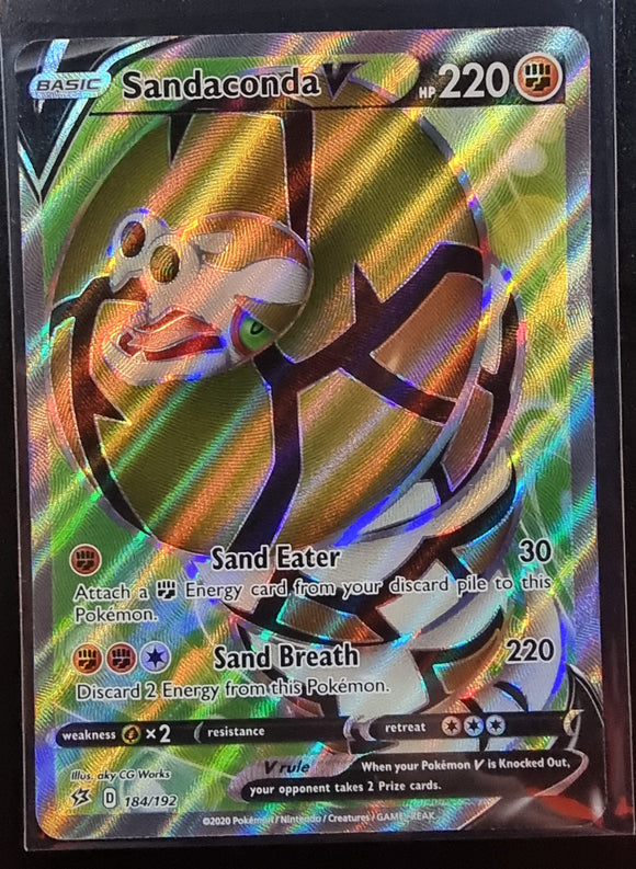 Sandaconda V - Pokemon Rebel Clash FULL ART Holo Ultra Rare #184/192