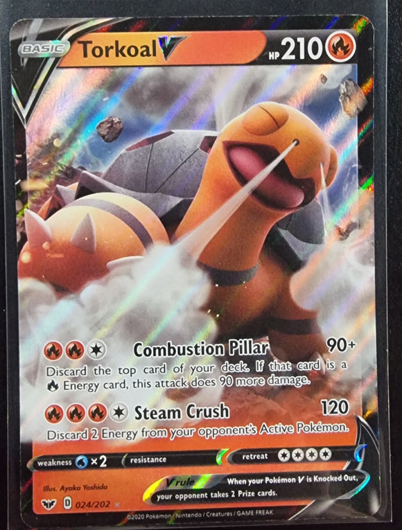 Torkoal V - Pokemon Sword & Shield Holo Foil Ultra Rare #024/202