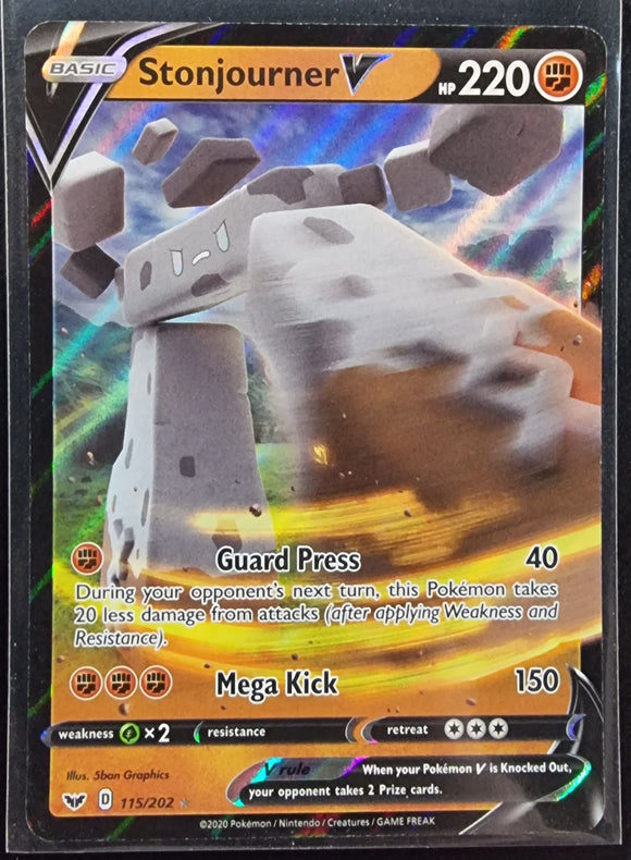 Stonjourner V - Pokemon Sword & Shield Holo Foil Ultra Rare #115/202