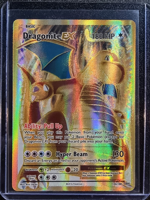 Dragonite EX - Pokemon Evolutions FULL ART Gold Holo Foil Ultra Rare #106/108