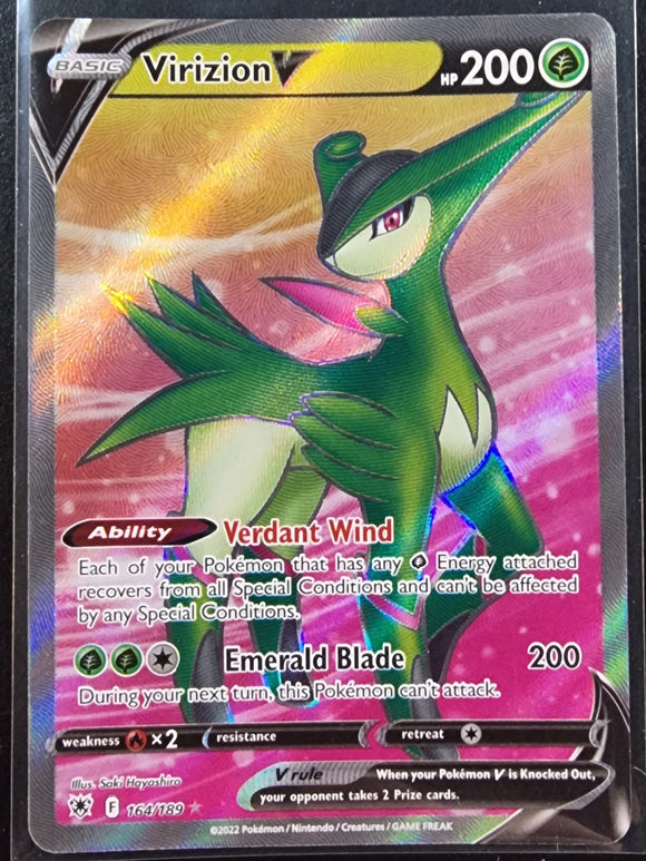 Virizion V - Pokemon Astral Radiance FULL ART Holo Foil Ultra Rare #164/198