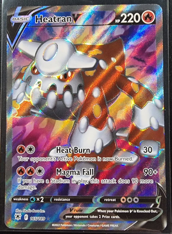 Heatran V - Pokemon Astral Radiance FULL ART Holo Foil Ultra Rare #165/189