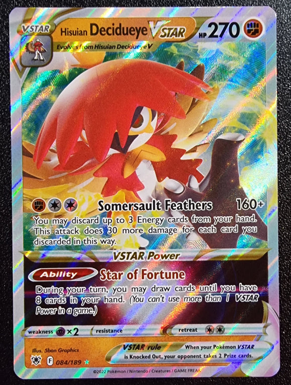 Hisuian Decidueye VSTAR - Pokemon Astral Radiance Holo Foil Ultra Rare #084/189
