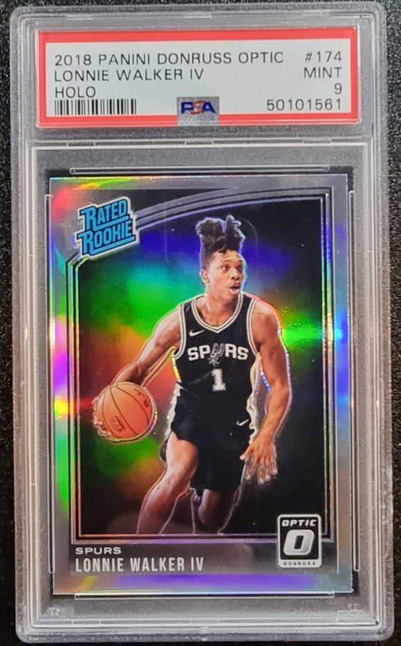 Lonnie Walker IV - 2018-19 Panini Donruss Optic Rated Rookie Silver Holo PSA9