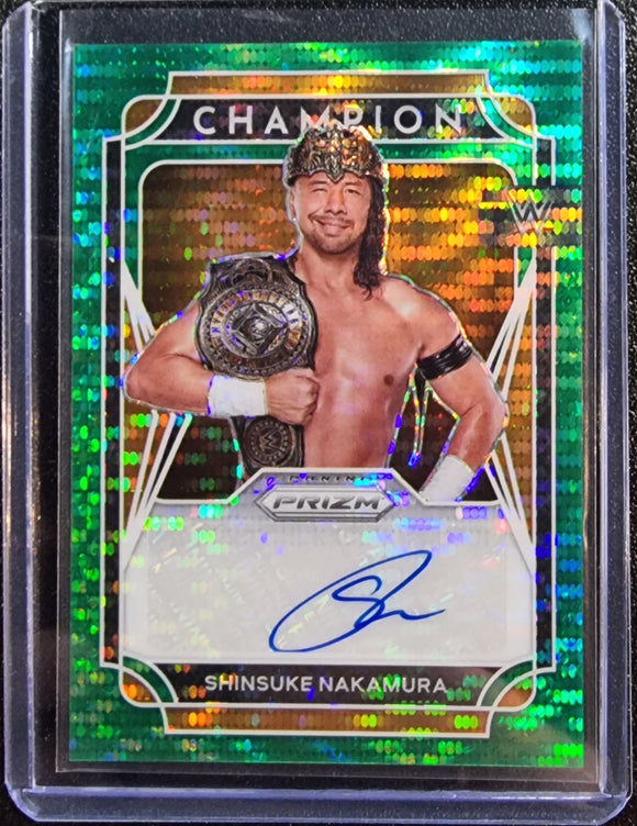 Shinsuke Nakamura - 2022 Panini Prizm WWE Champion Signature Green #CS-SKN