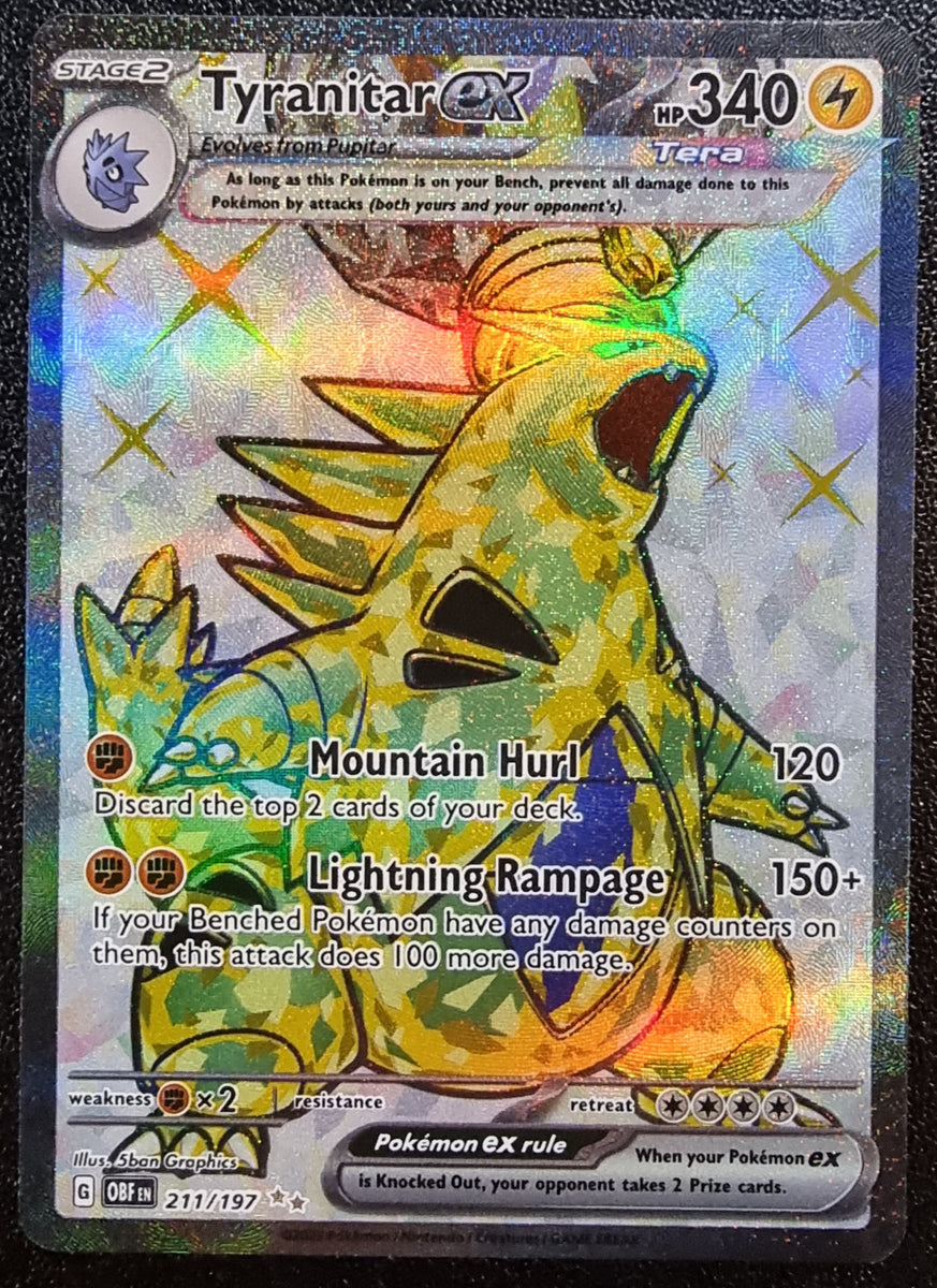 Pok&eacute;mon Tyranitar Ex 211/197, Full Art, Olografica, Ultra Rara, Inglese, Obsidian Flames
