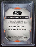 Major Brance - 2020 Topps Chrome Star Wars Autograph Refractor Emun Elliot #ARS-EE