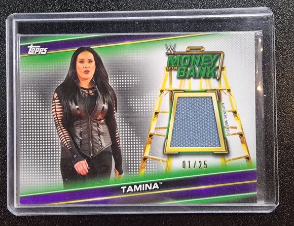 Tamina #1/25 - 2019 Topps WWE Money In The Bank Event-Used Mat Relic #MR-TS