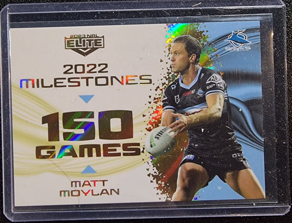 Matt Moylan #24/42 - 2023 TLA NRL Elite 2022 Milestones 150 Games GASE HIT #04