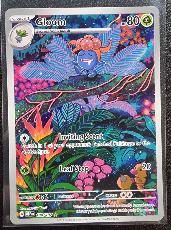 Gloom - Pokemon Obsidian Flames FULL ART Illustration Rare #198/197