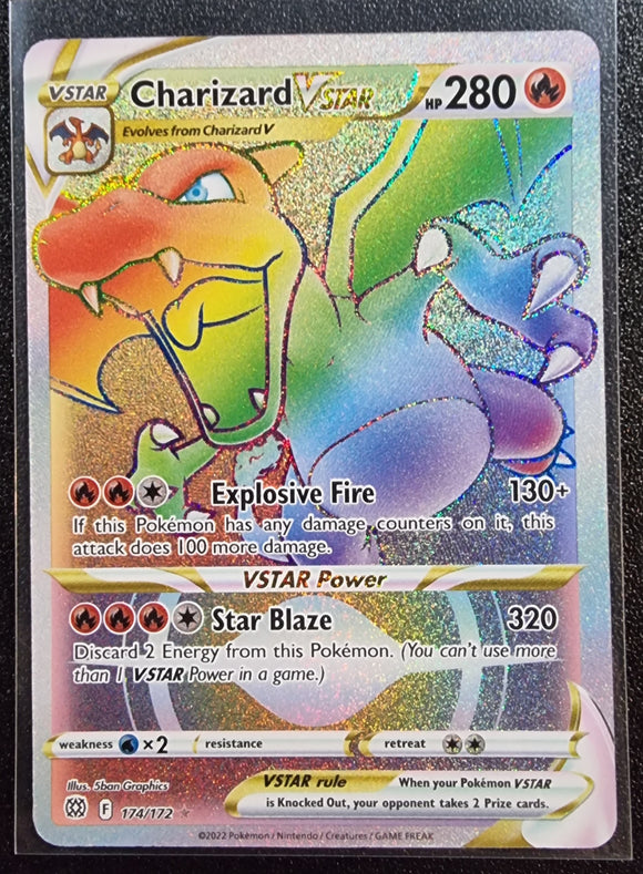 Charizard VSTAR - Pokemon Brilliant Stars FULL ART Rainbow Secret Rare #174/172