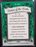 Anna Nordqvist #/25 - 2011 Leaf Golf Ladies of the Links GREEN Autograph #LL-AN1