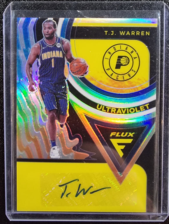 T.J. Warren  - 2020-21 Panini Flux NBA Ultraviolet SILVER PRIZM Autograph #UV-TJW