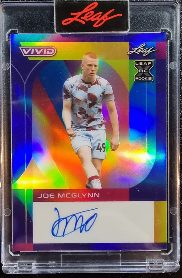 Joe McGlynn RC #/5 - 2022 Leaf Vivid Soccer Base Autograph NAVY BLUE #BA-JMG