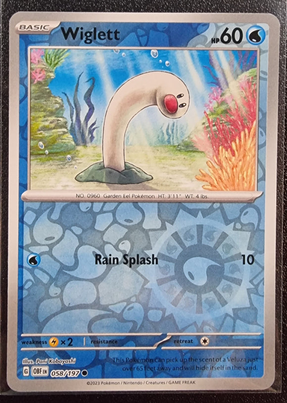 Wiglett - Pokemon Obsidian Flames Reverse Holo Foil Common #058/197