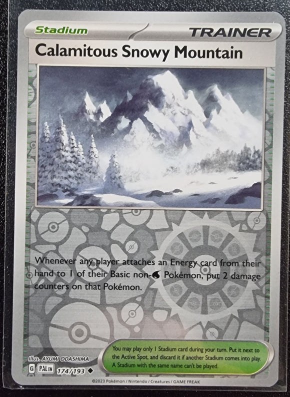 Calamitous Snowy Mountain - Pokemon Paldea Evolved Rev Holo Foil Uncommon #174/193