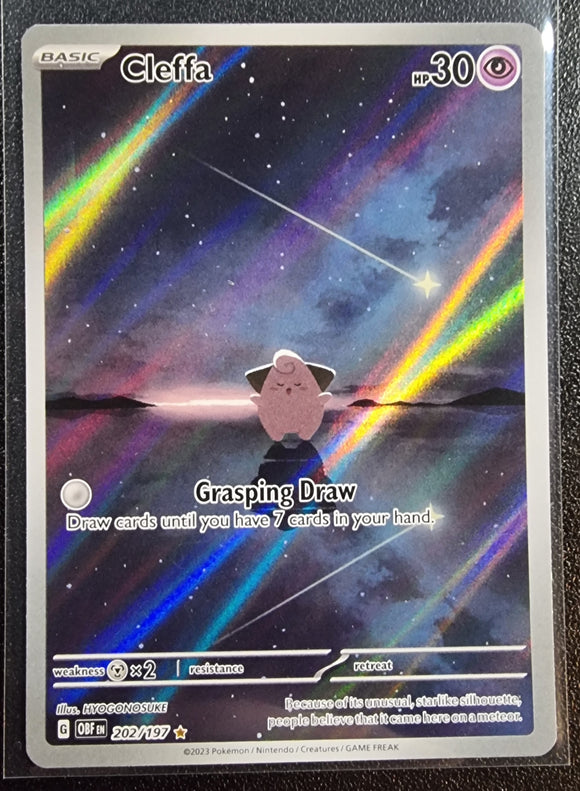 Cleffa - Pokemon Obsidian Flames FULL ART Holo Foil Illustration Rare  #202/197