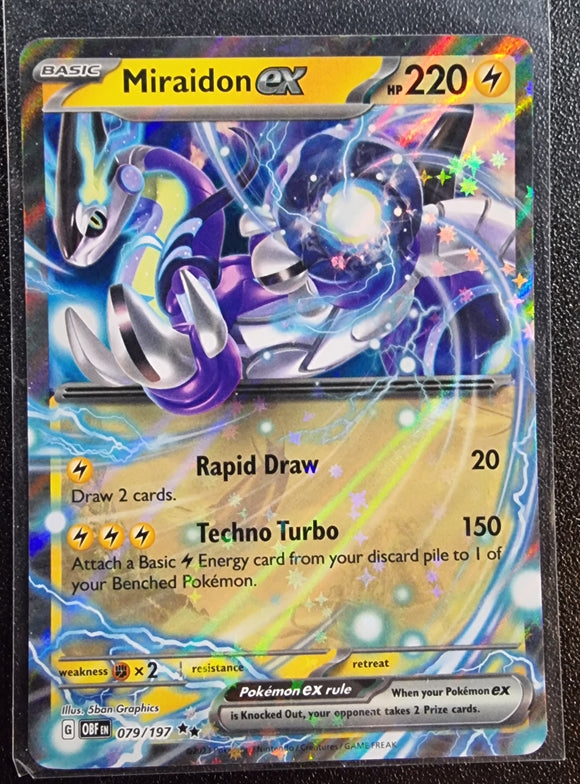 Miraidon EX - Pokemon Obsidian Flames Holo Foil Ultra Double Rare #079/197