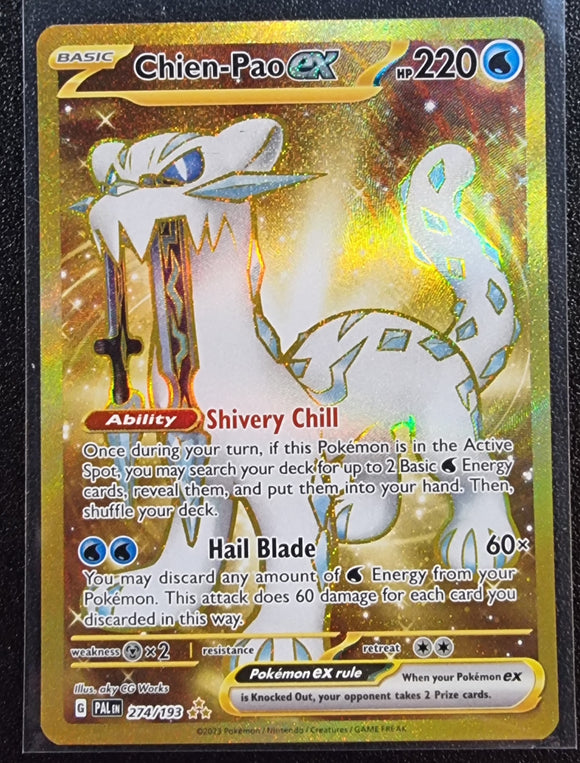 Chien-Pao EX - Pokemon Paldea Evolved FULL ART GOLD Secret Rare #274/193