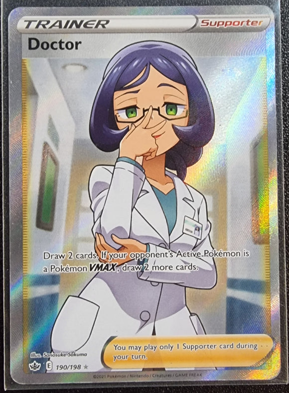 Doctor Trainer - Pokemon Chilling Reign FULL ART Holo Foil Ultra Rare #190/198