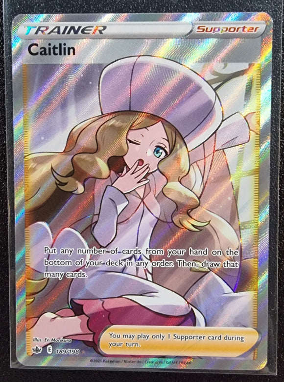 Caitlin Trainer - Pokemon Chilling Reign FULL ART Holo Foil Ultra Rare #189/198