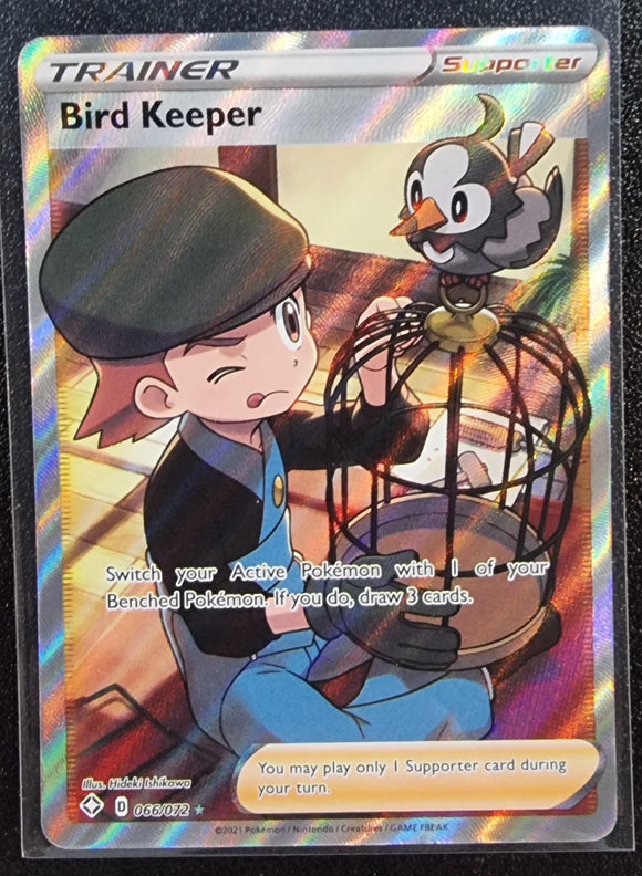 Bird Keeper Trainer - Pokemon Shining Fates FULL ART Holo Foil Ultra Rare #066/072