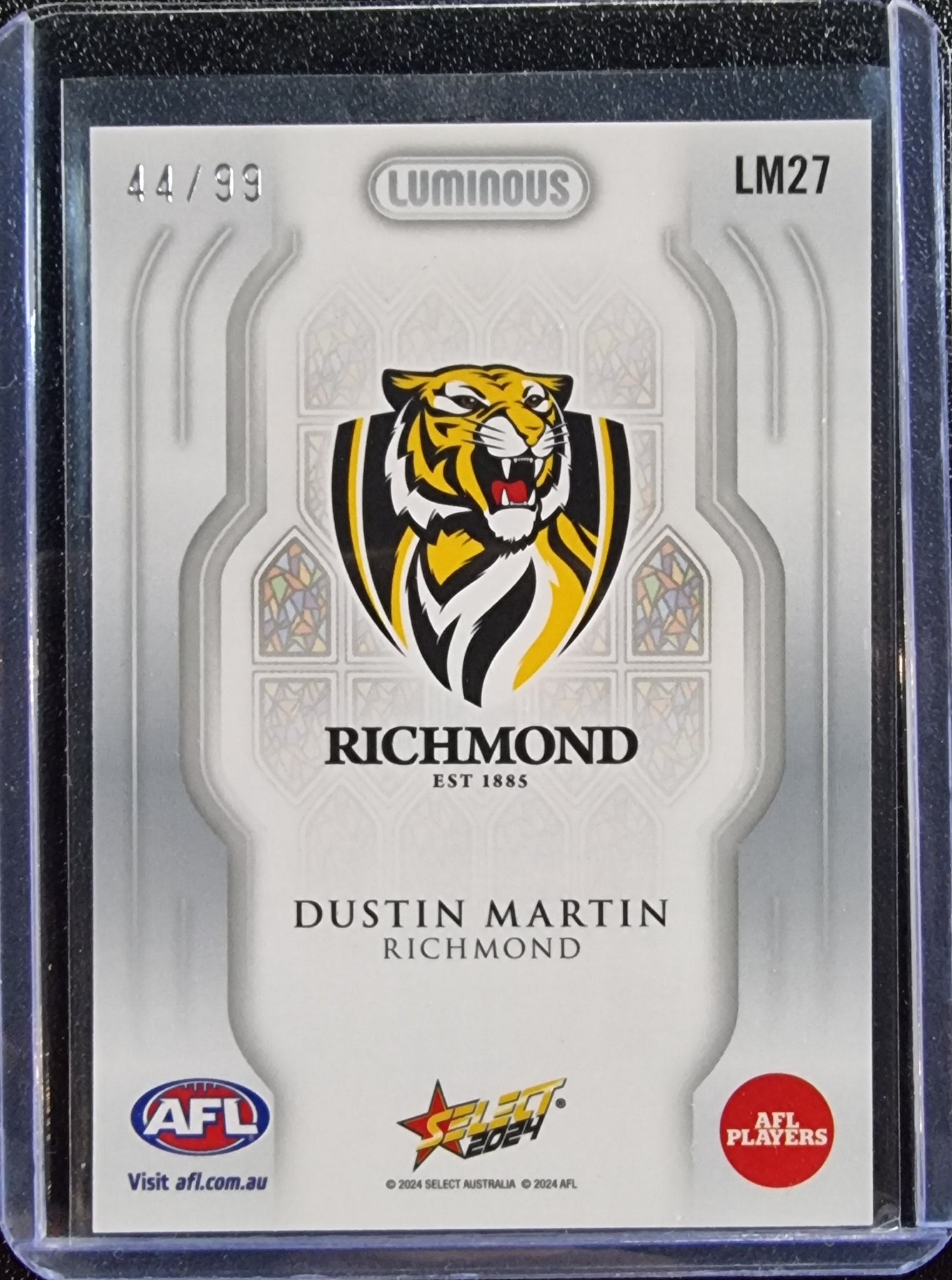 Dustin Martin #/99 - 2024 Select AFL Footy Stars LUMINOUS MYRIAD #LM27 The Traders Australia Dustin Martin #/99 - 2024 Select AFL Footy Stars LUMINOUS MYRIAD #LM27 The Traders Australia