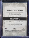 Deivi Garcia RC #/299 - 2022 Topps Inception MLB Rookies & Emerging Stars Autograph