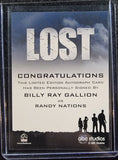 Billy Ray Gallion as "Randy Nations" - 2010 Rittenhouse LOST Archives Autograph