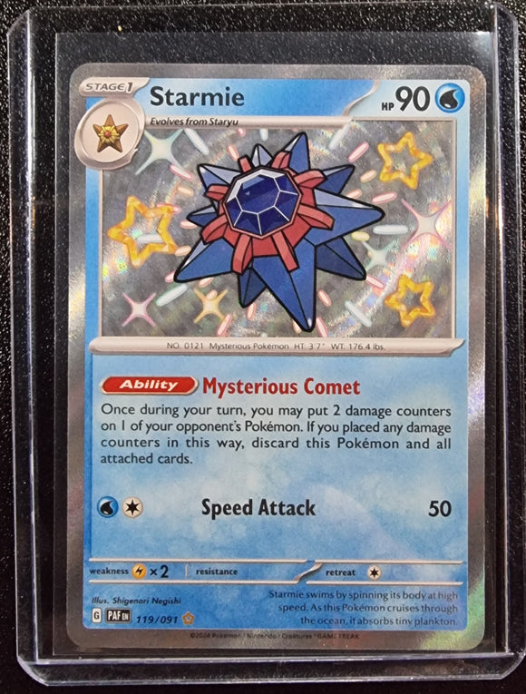 Starmie - Pokemon Paldean Fates Holo Foil Shiny Rare #119/091