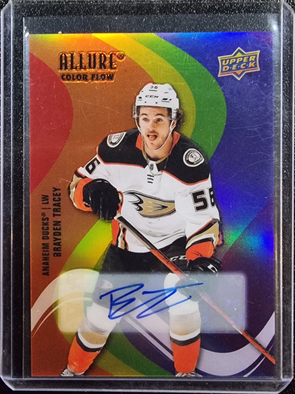 Brayden Tracey  - 2022-23 Upper Deck NHL Allure Color Flow Full Rainbow Auto #SF-64