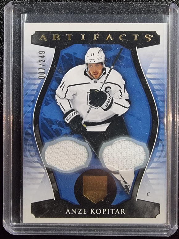 Anze Kopitar #/249 - 2023-24 Upper Deck Artifacts NHL Hockey Game-Used Dual Relic
