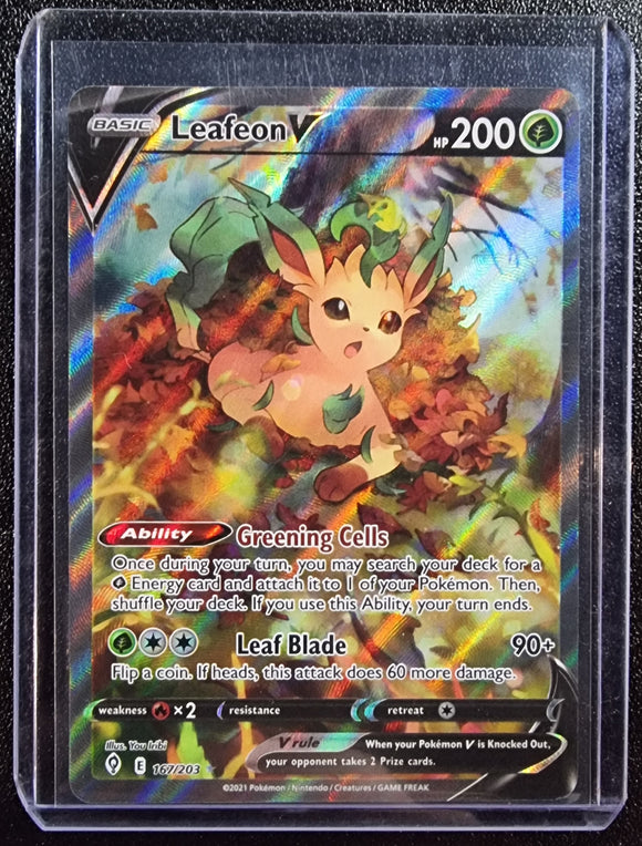 Leafeon V - Pokemon Evolving Skies FULL ALT ART Holo Foil Ultra Rare #167/203