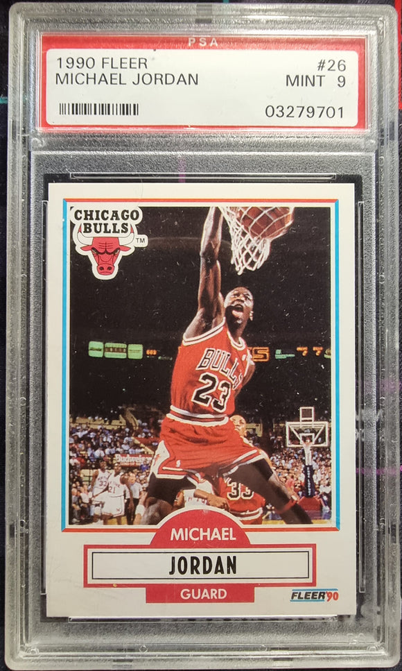 Michael Jordan - 1990-91 Fleer NBA Basketball #26 - PSA 9 MINT