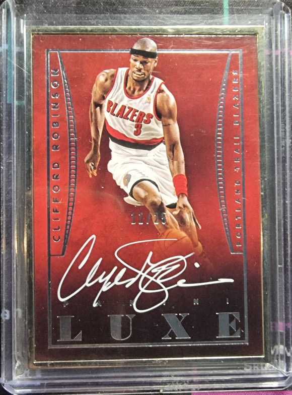 Clifford Robinson #/25 - 2014-15 Panini Luxe NBA Basketball WHITE INK Autograph #L-CR