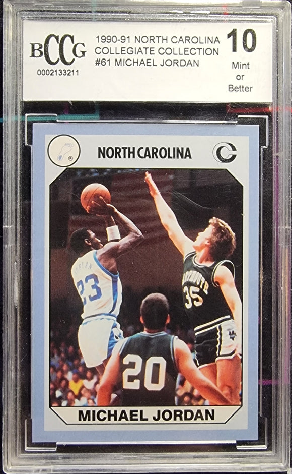 Michael Jordan - 1990-91 North Carolina Collegiate Collection #61 - BCCG 10 MINT