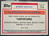 Bobby Roode #/299 - 2018 Topps Heritage WWE Survivor Event Used Canvas Mat Relic