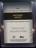 Michael Mmoh #/25 - 2024 Topps Graphite Tennis Signature Relics GOLD #GSR-MMH
